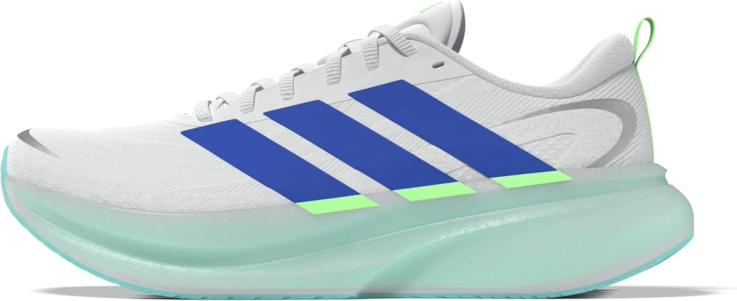 Мужские беговые кроссовки Adidas Supernova Glide, Ftwr White Blue Lime Burst — фото 2