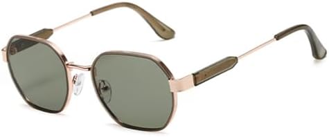 

Ретро-солнцезащитные очки Polygon для женщин, модные градиентные оттенки, защита от УФ-излучения UV400 для мужчин, трендовые темно-зеленые солнцезащитные очки MTZJH, Golden Dark Green