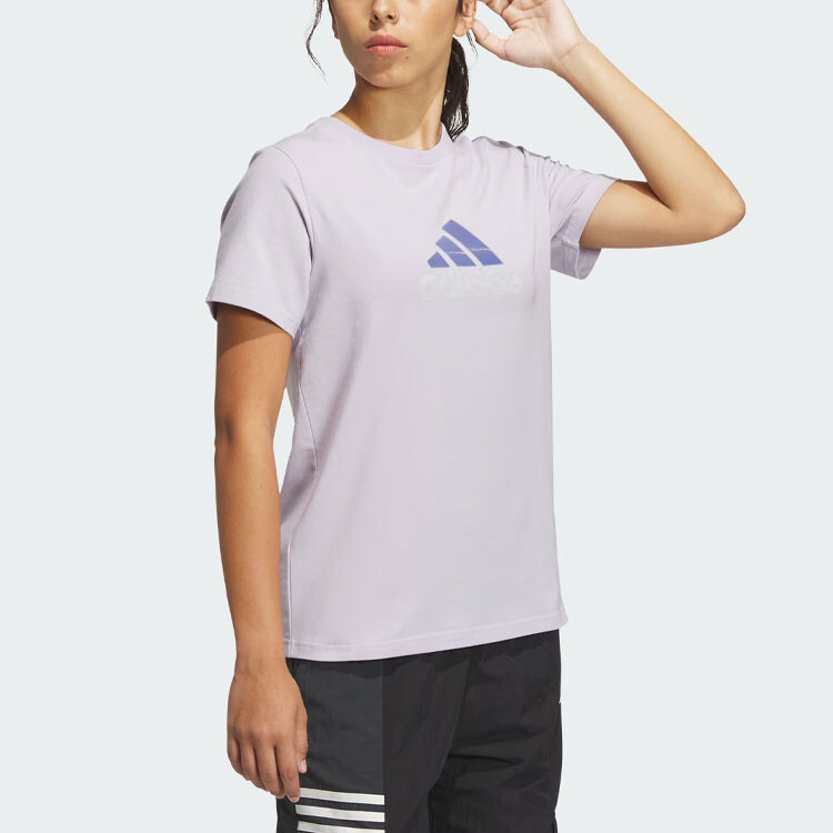 Футболка MUST HAVES женская серебристо-фиолетовая Adidas — фото 4