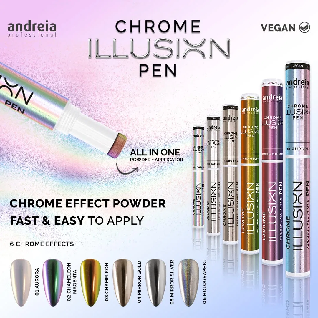 Ручка-аппликатор для ногтей «Chrome Illusion Pen» от Andreia Professional Andreia, 02 Chameleon Magenta — фото 4