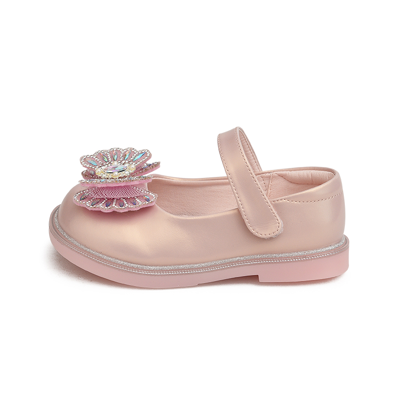 

Детские кожаные туфли на низком ходу с противоскользящей подошвой, амортизацией и легким весом Budding, розовый