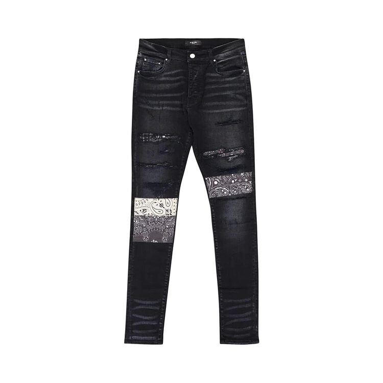 

Джинсы Amiri Vintage Bandana Artpatch Jean Aged Black, черный