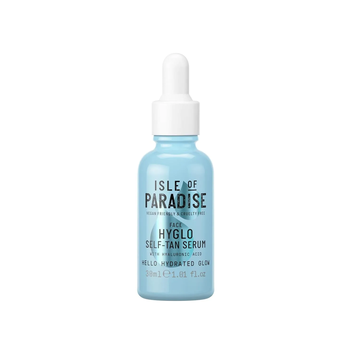 Isle of Paradise Hyglo Self-Tan Serum, формула для автозагара лица с гиалуроновой кислотой, увлажняющие компоненты для сияния, веганский постепенный загар, 30 мл 29,9 мл (1 шт.)