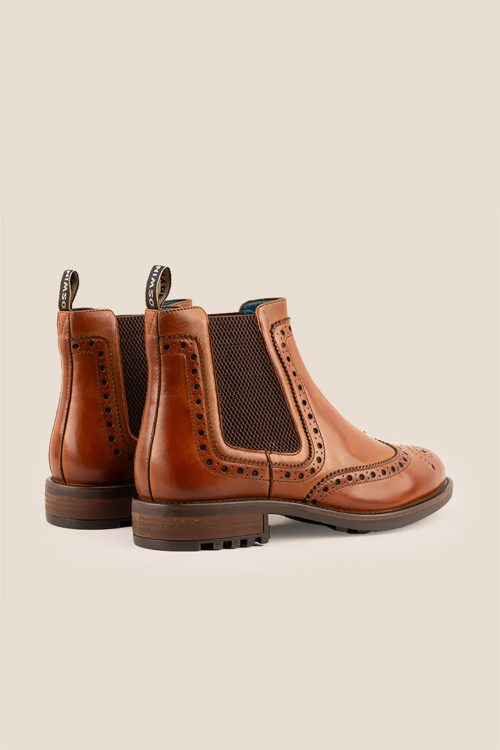 Челси ботинки brogue Oswin Hyde, бежевый — фото 4