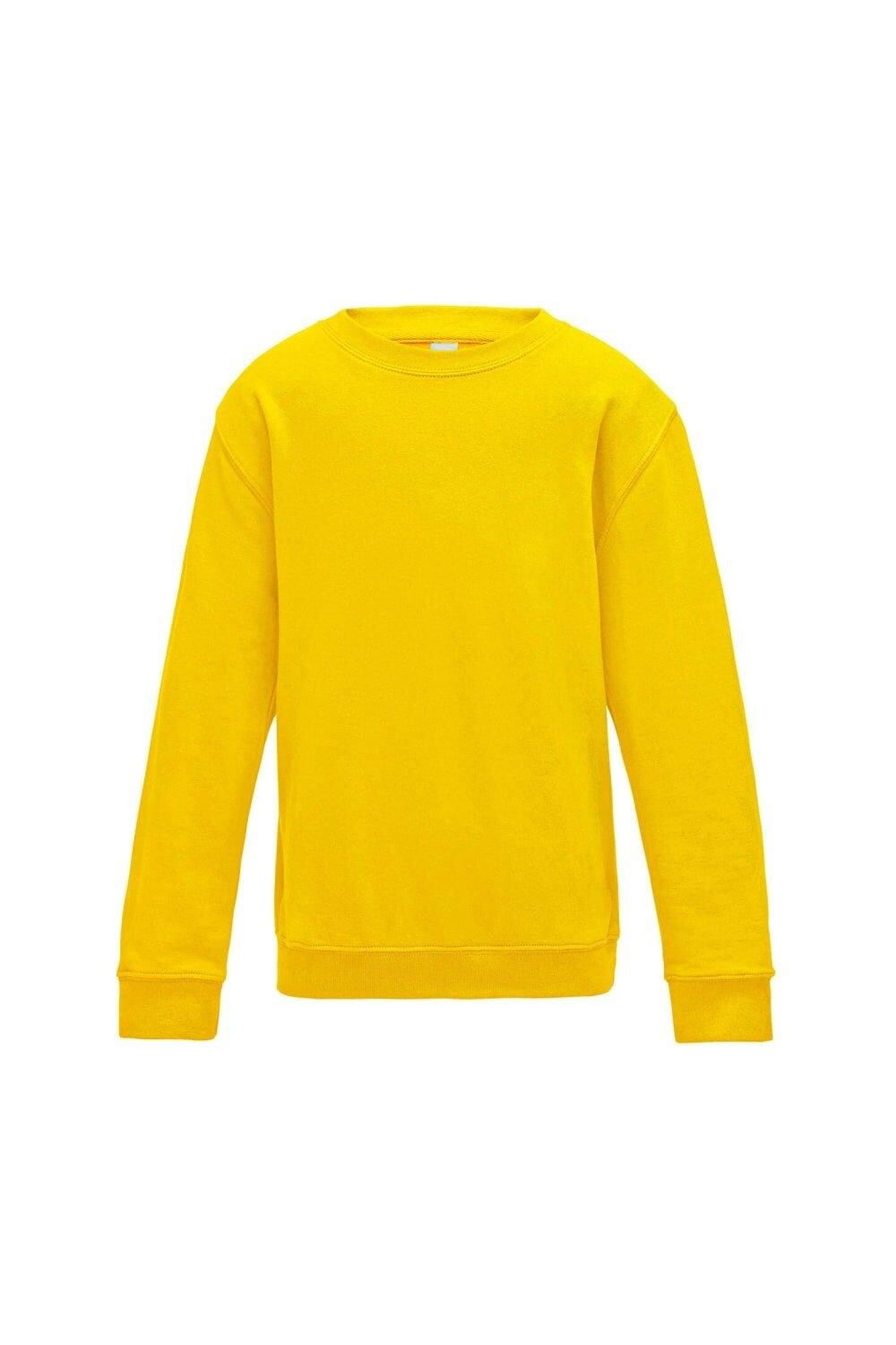 

Однотонный свитшот с круглым вырезом Just Hoods AWDis, желтый