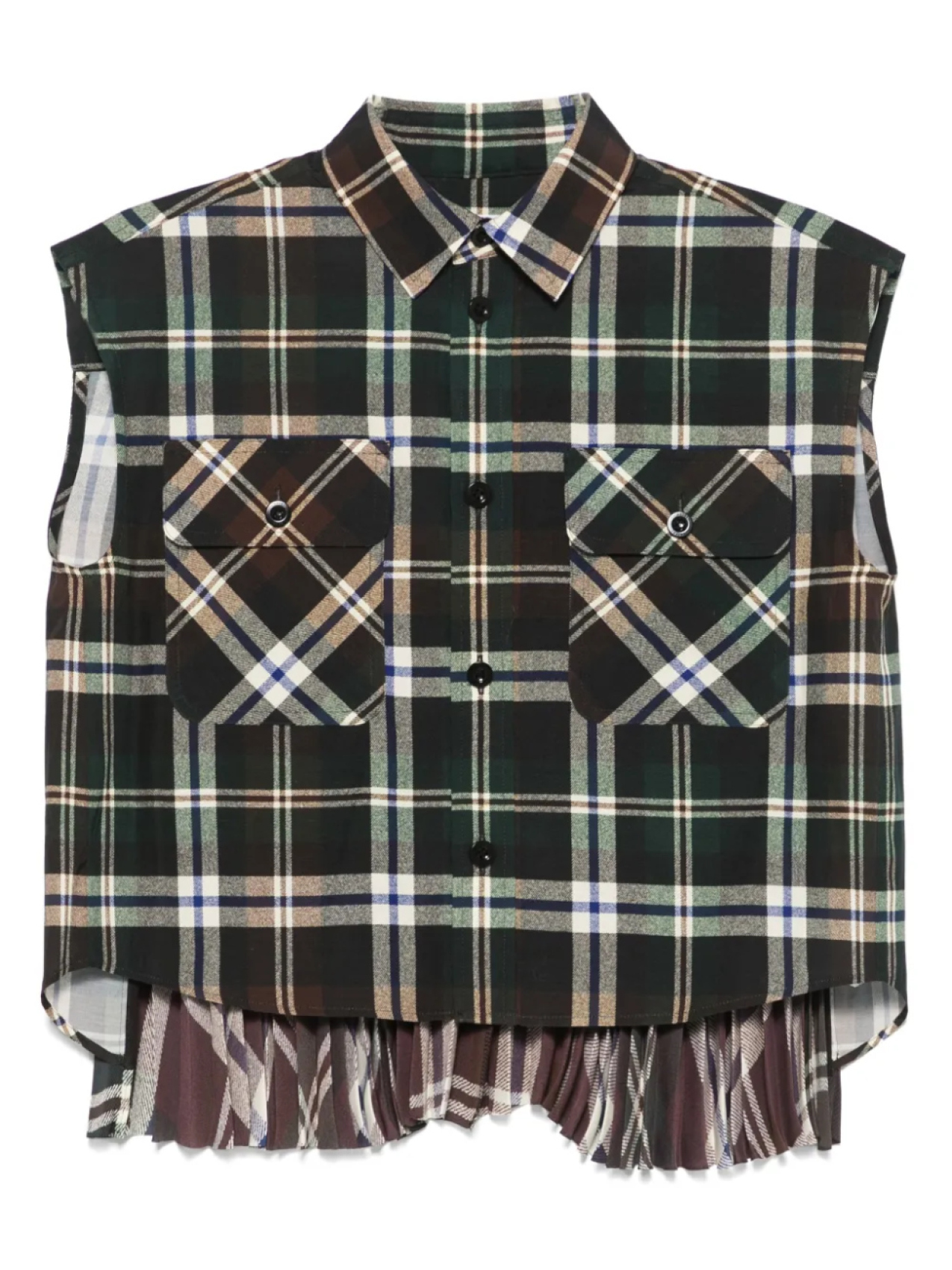 

Клетчатая рубашка sacai, черный