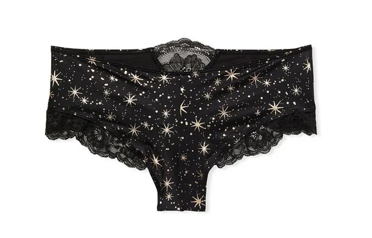 Victoria's Secret Женские стринги с принтом звезд, черные, 1 шт