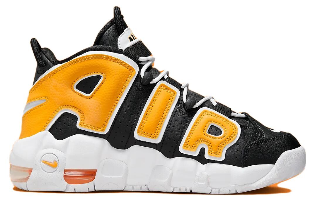 Женские баскетбольные кроссовки Nike Air More Uptempo Vintage, Black/University Gold/White — фото 2