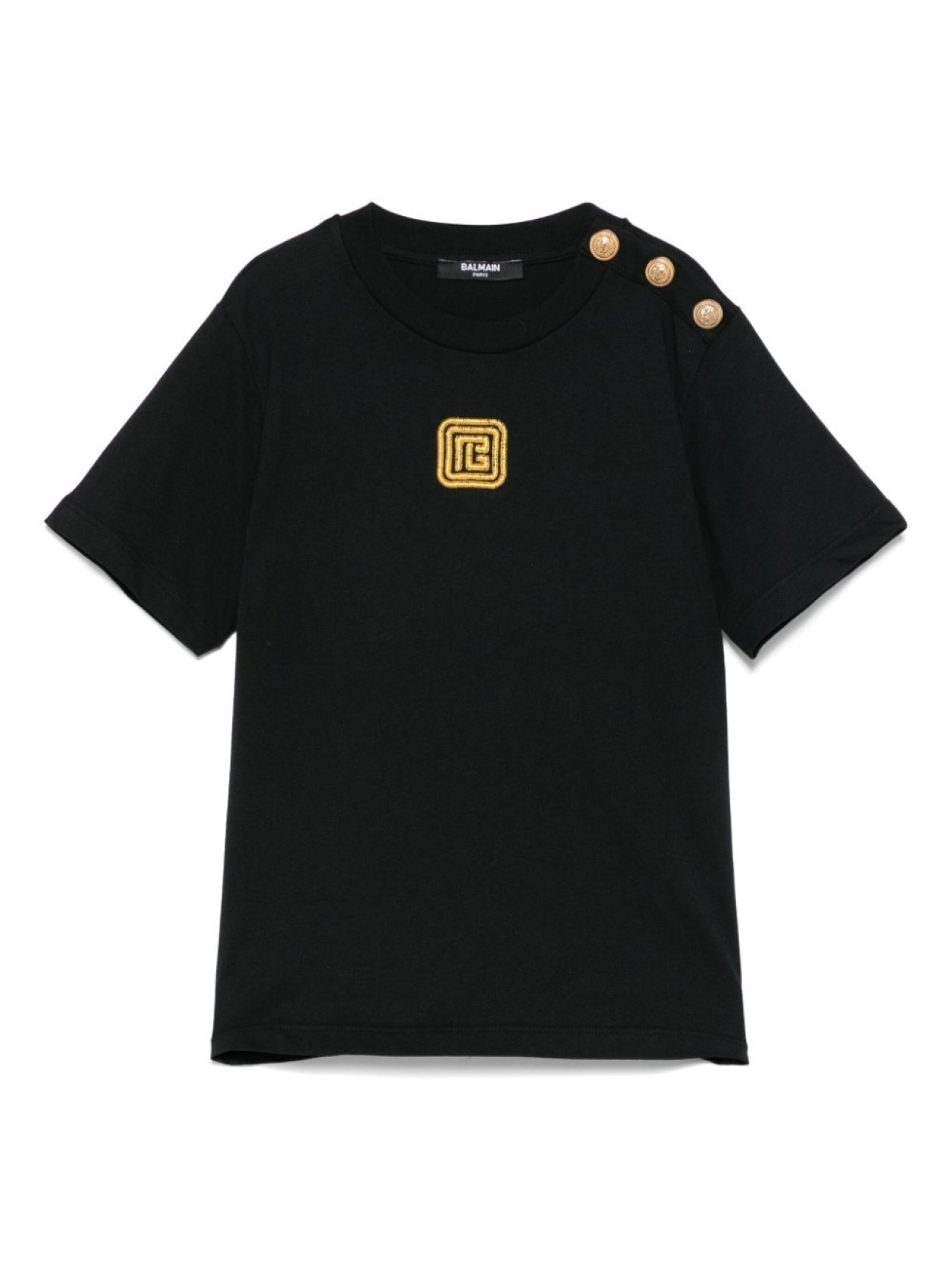 

Balmain Kids футболка с вышитым логотипом, черный