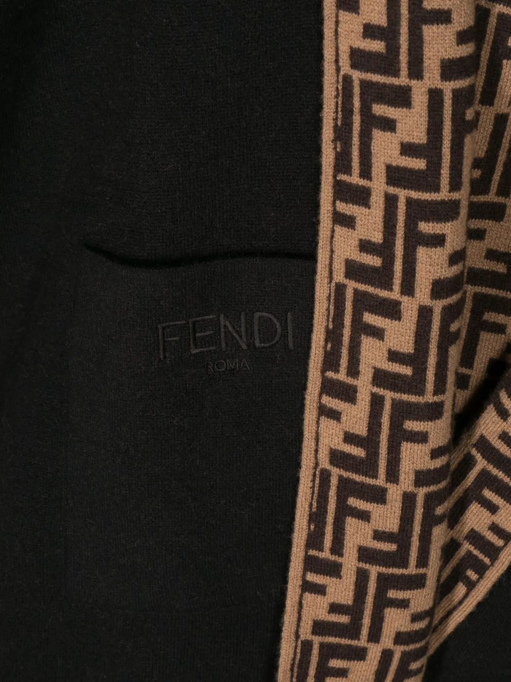 Кардиган с монограммой FENDI KIDS, черный — фото 3