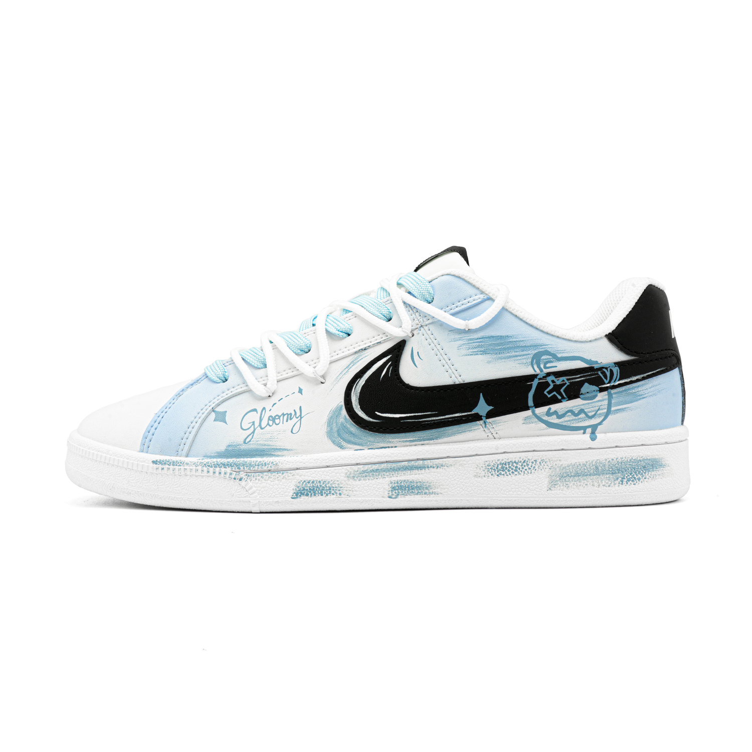 

Nike Кроссовки для скейтбординга Court Royale Blue Bear Trail Abrasion Resistant низкие мужские Blue White