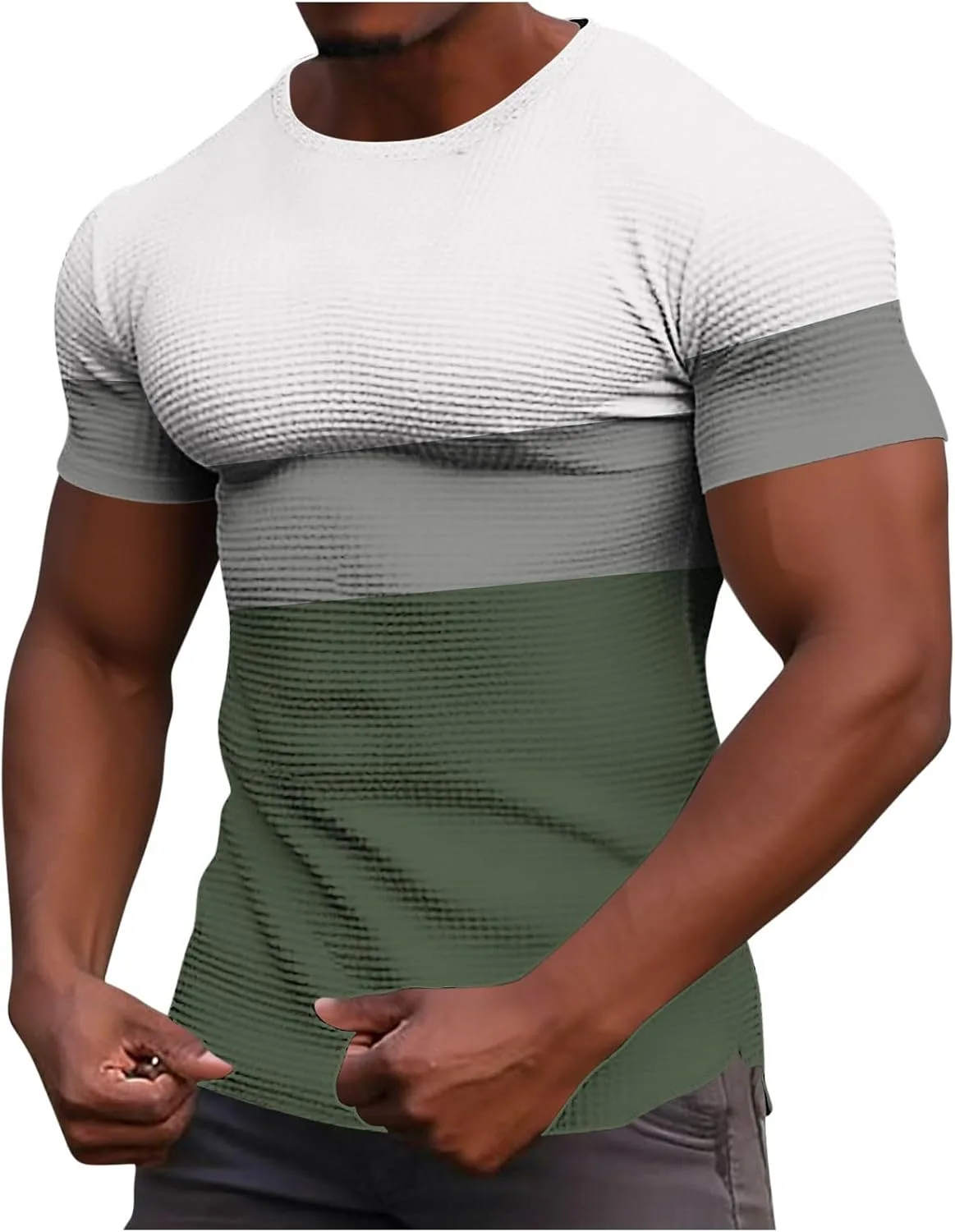 

Футболка мужская Color Block Casual Loose Stretchy