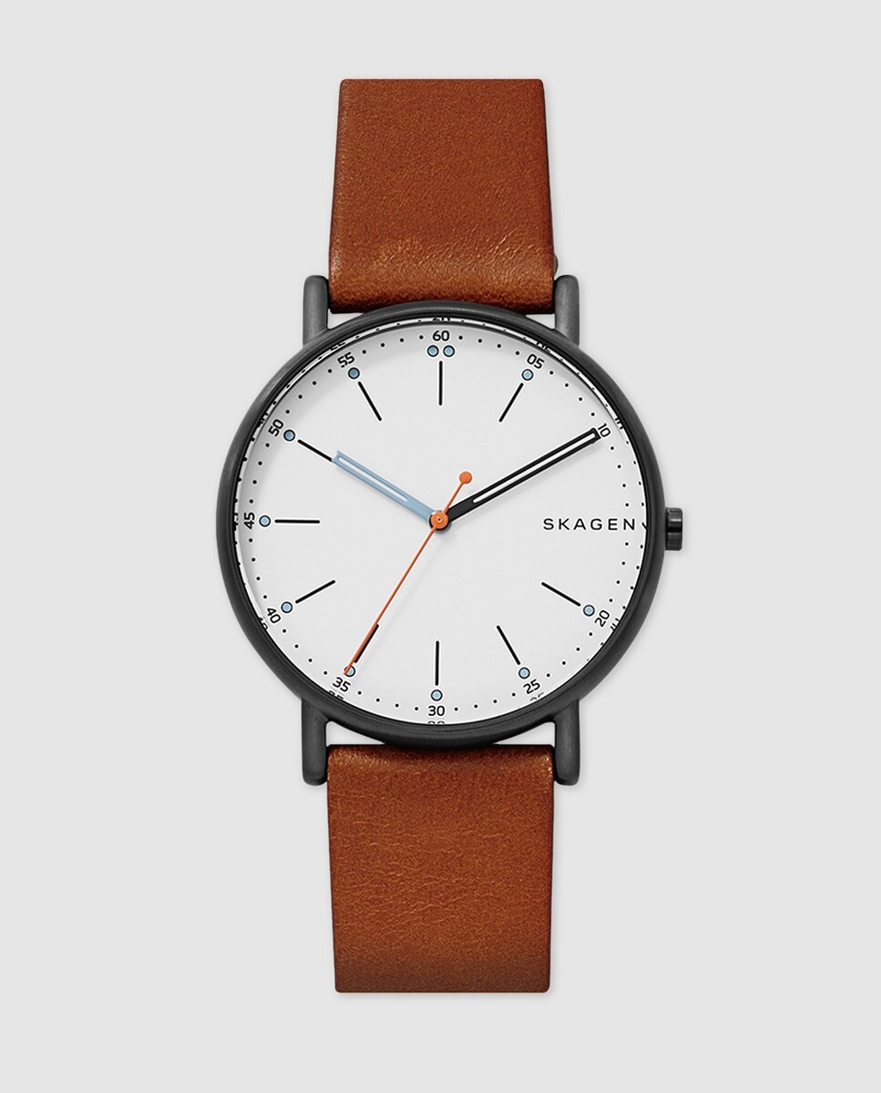 

Skagen Signatur SKW6374 Коричневые кожаные мужские часы Skagen, коричневый