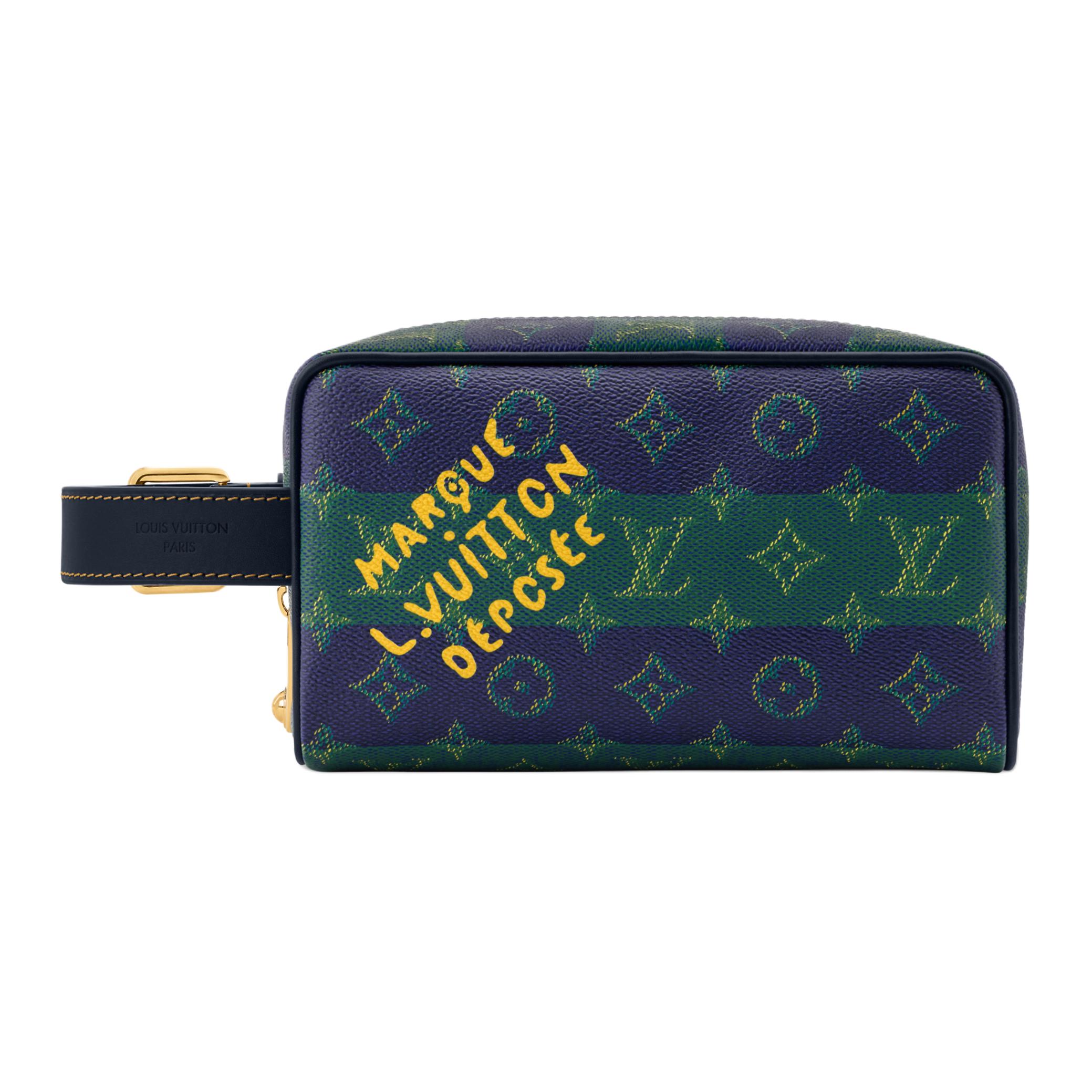 

LOUIS VUITTON Мужская зеленая монограмма Heritage из прорезиненной ткани косметичка