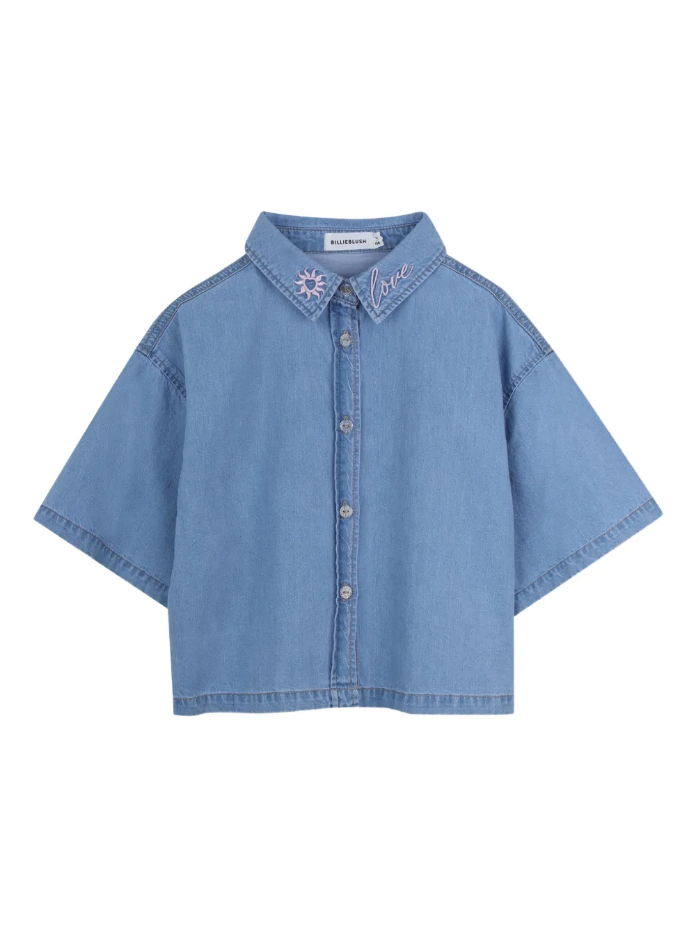 

Рубашка с вышитым воротником Billieblush, синий