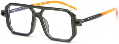 

Винтажные квадратные солнцезащитные очки с двойной дужкой, модные, модель 2026 года, зеркало в виде пудинга из тофу, уличная фотосессия, плоское зеркало, женские MTZJH, Green Transparent