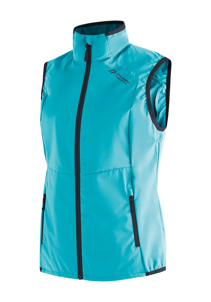 

Жилет из софтшелла Maier Sports "Brims Vest W", дышащий женский жилет, водоотталкивающий жилет для активного отдыха, бирюзовый