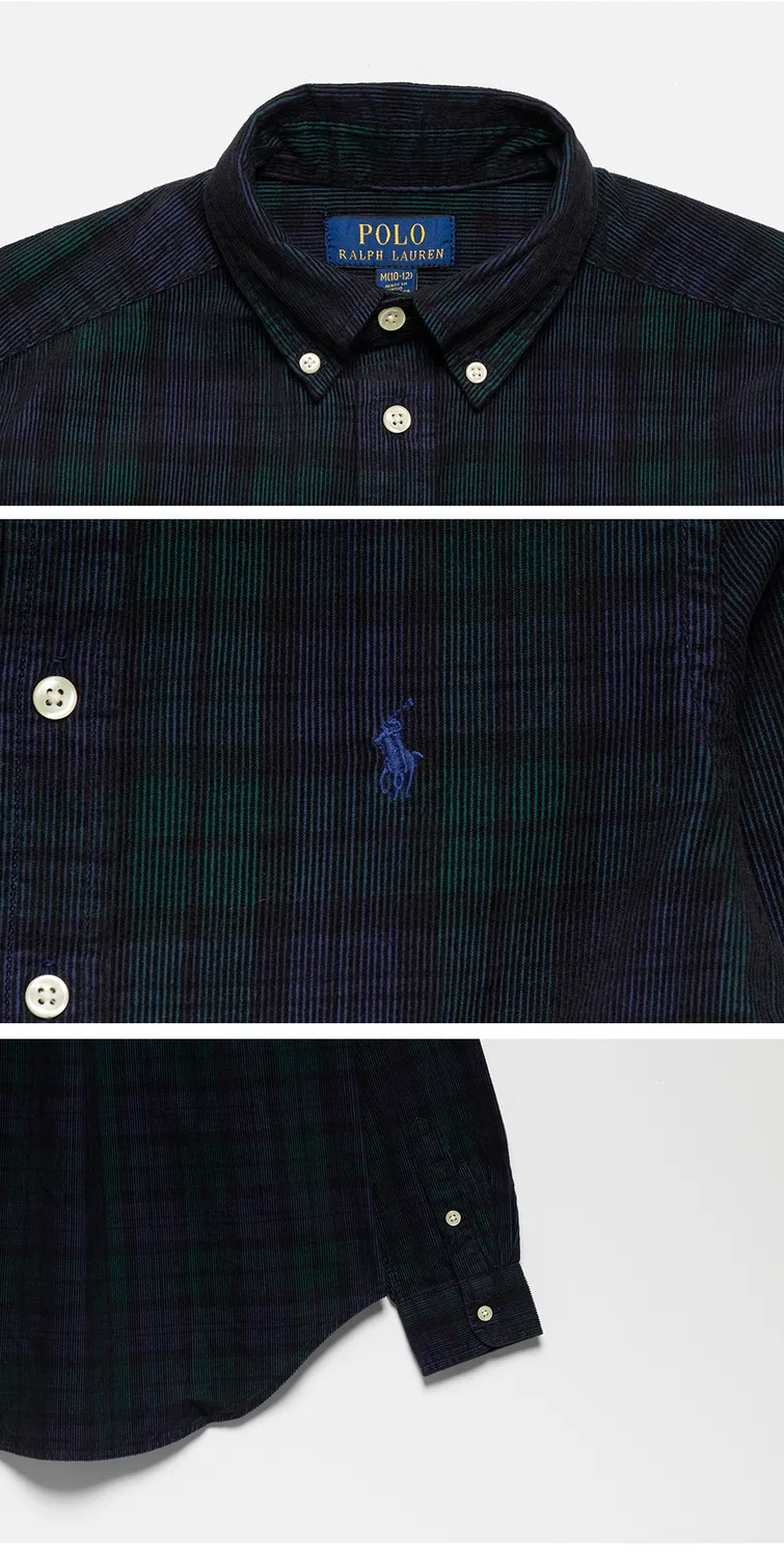 Детская вельветовая рубашка в клетку от Polo Ralph Lauren Children — фото 4