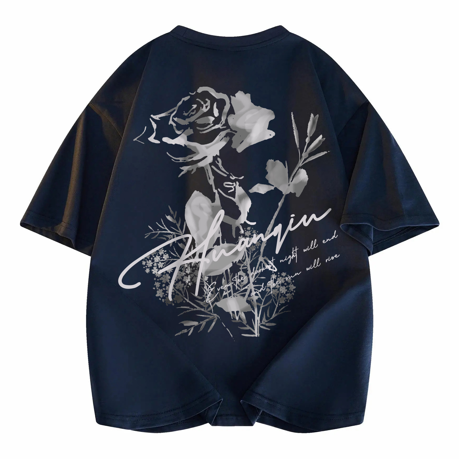 

Футболка Unisex Crew Neck Moderate Heavyweight HUANQIU, темно-синий