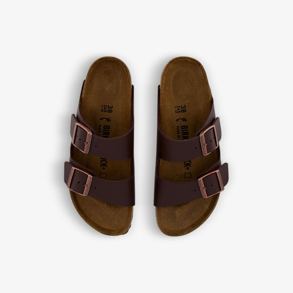 Сандалии Arizona из искусственной кожи с двумя ремешками Birkenstock, коричневый — фото 2