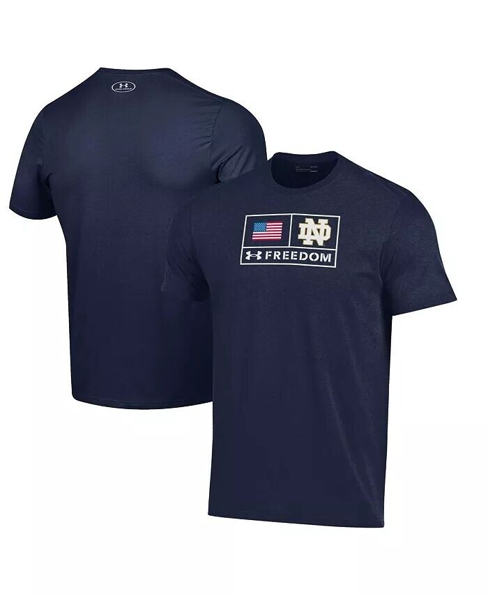 

Мужская темно-синяя футболка Notre Dame Fighting Irish Freedom Performance Under Armour, синий