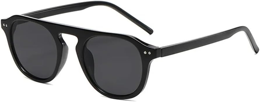 

Классические винтажные квадратные солнцезащитные очки для женщин и мужчин, модные солнцезащитные очки с заклепками и плоским верхом, защита от УФ-излучения UV400 MTZJH, Black Black