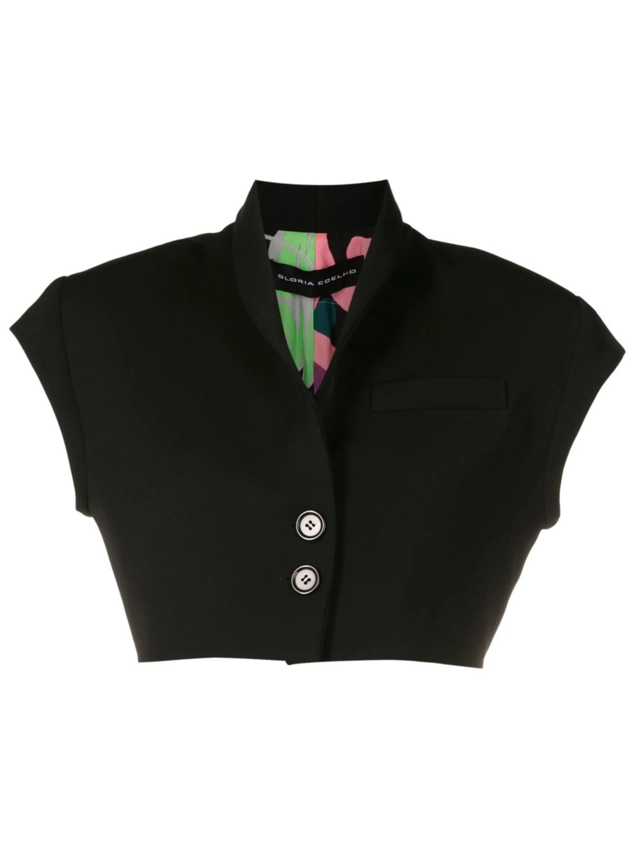 

Укороченный жакет с абстрактным принтом Gloria Coelho, черный