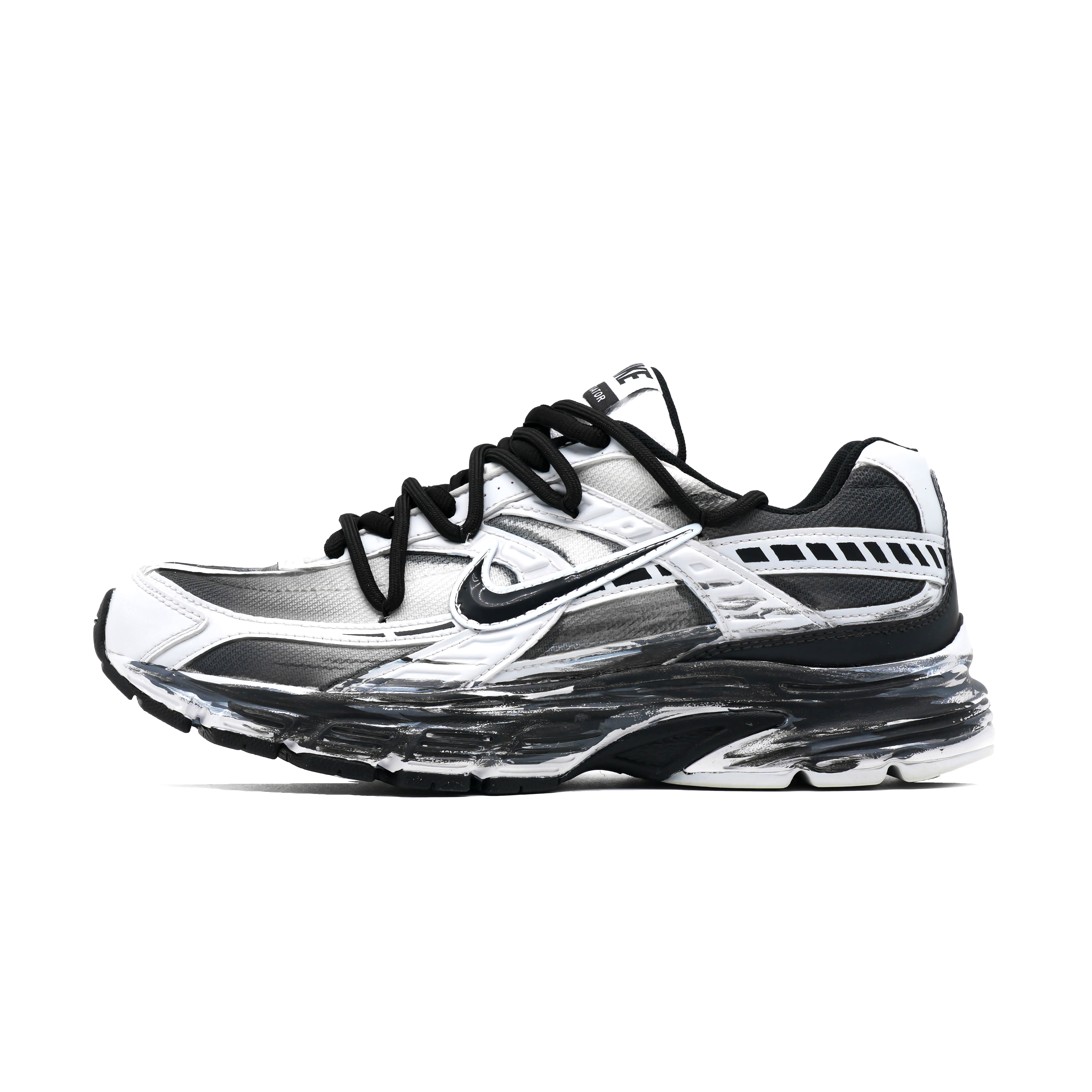 

Nike Кроссовки Initiator для бега по городу, износостойкие, низкие, повседневные, цвет черный, белый