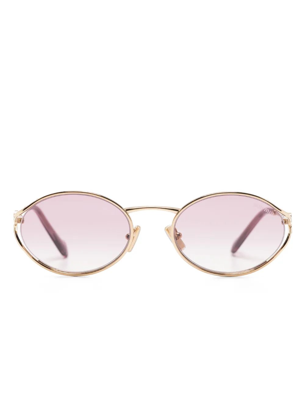 

Солнцезащитные очки в овальной оправе с логотипом Miu Miu Eyewear, золотой