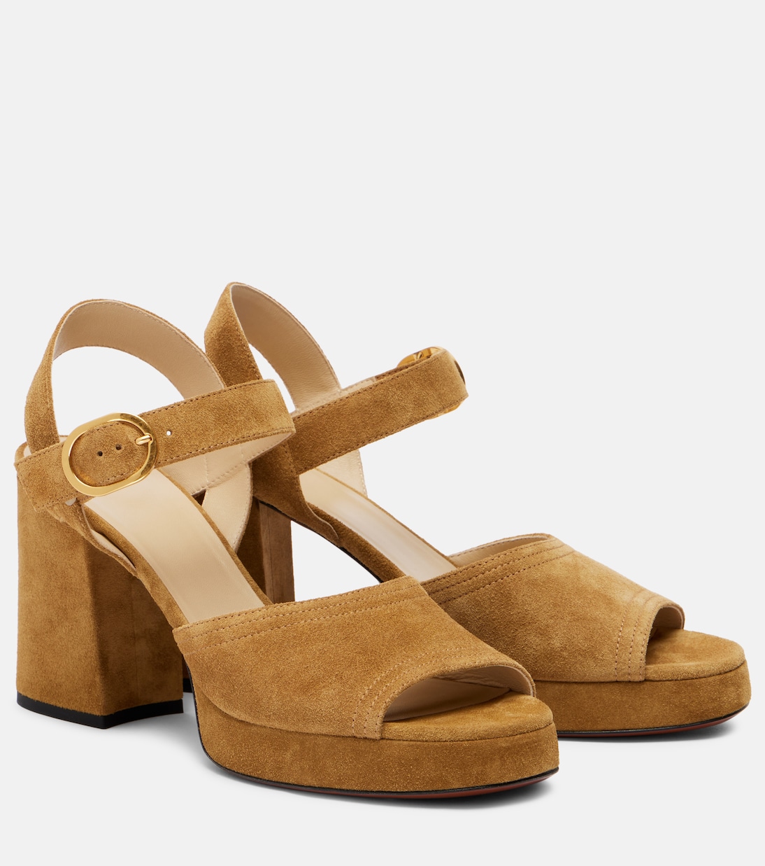 Fawcette 100 замшевые платформенные сандалии Valentino Garavani, Havana Beige