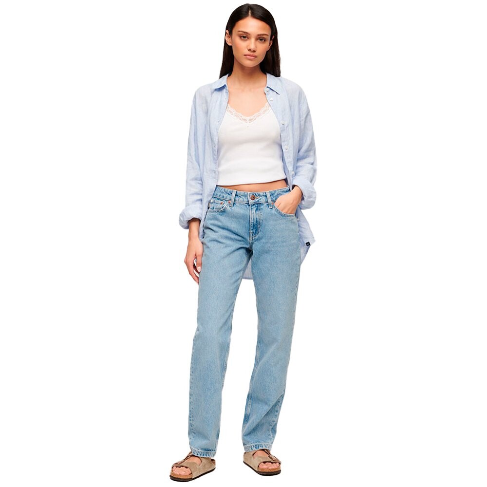 

Брюки Superdry Mid Rise Straight Leg, серый