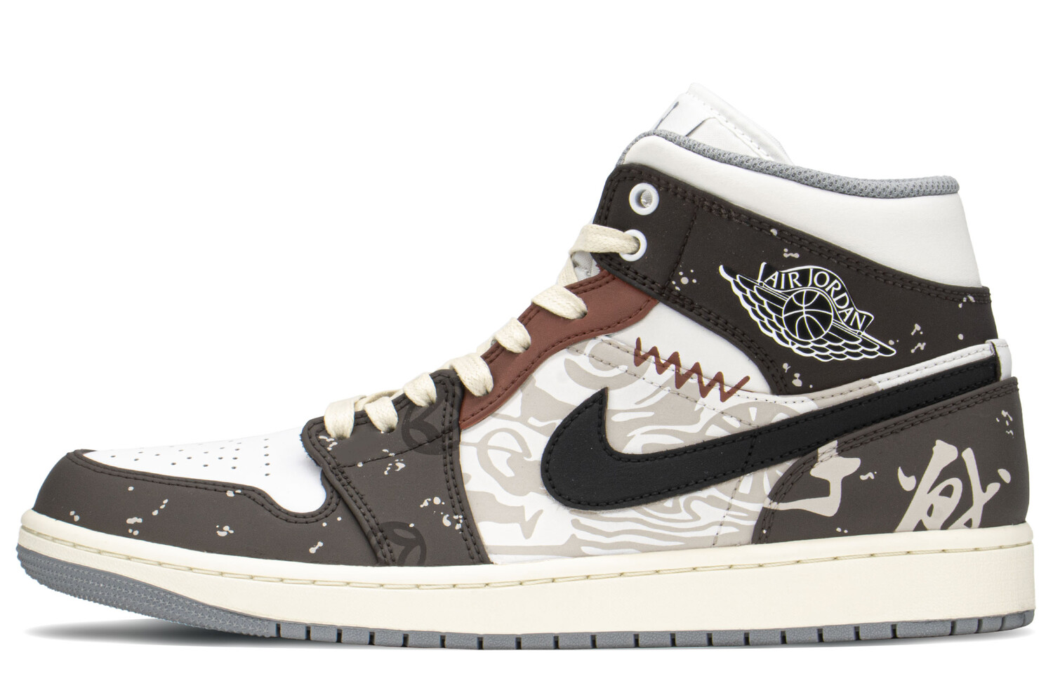 

Кроссовки Air JORDAN 1 Vintage Basketball Shoes Men Mid-Top Black And White/Brown