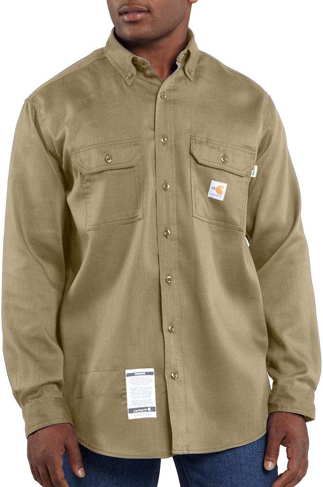 

Carhartt мужская огнестойкая легкая твилловая рубашка, Khaki
