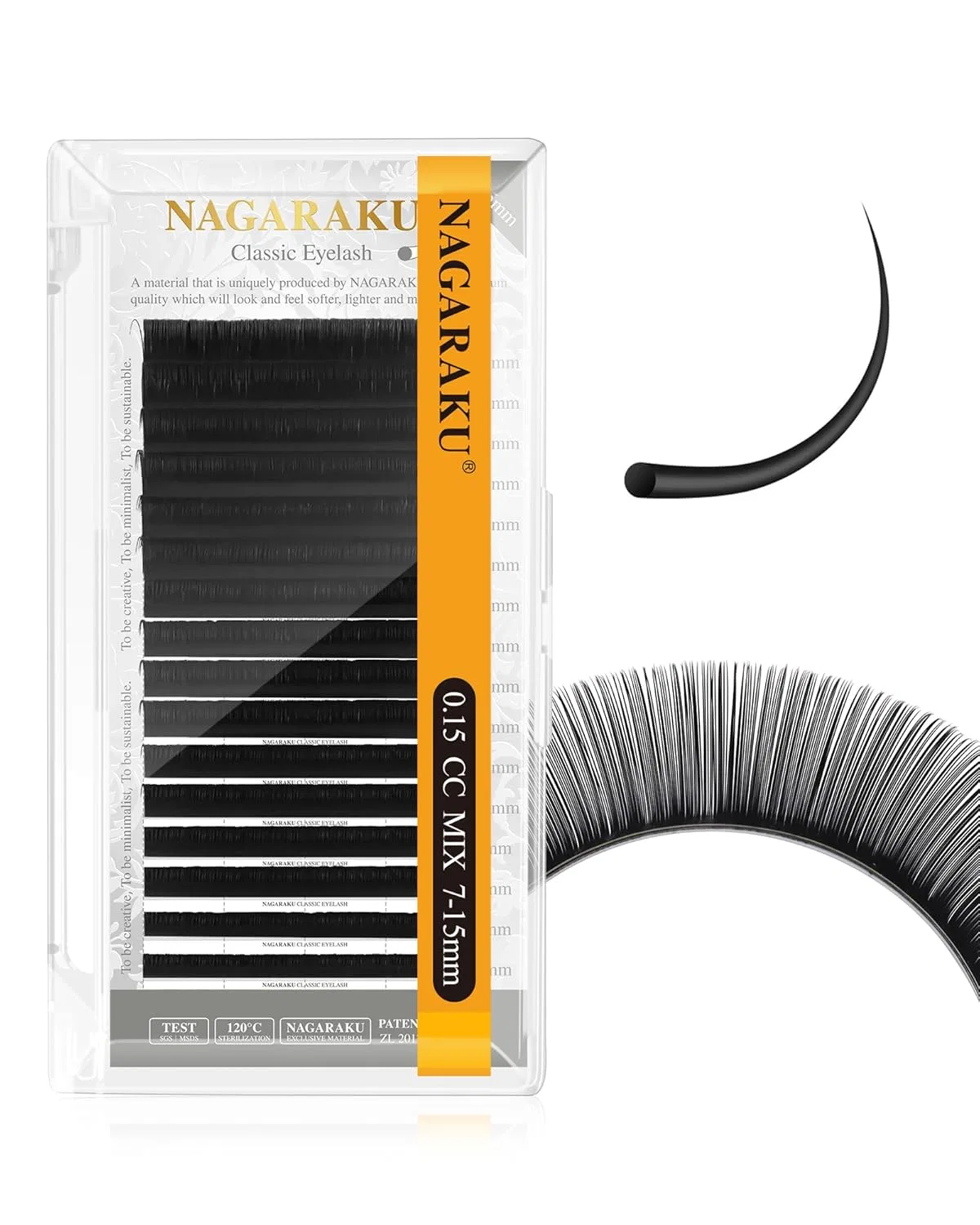 Накладные ресницы для наращивания «Classic Individual 1:1» от NAGARAKU Nagaraku, 0.15 Cc