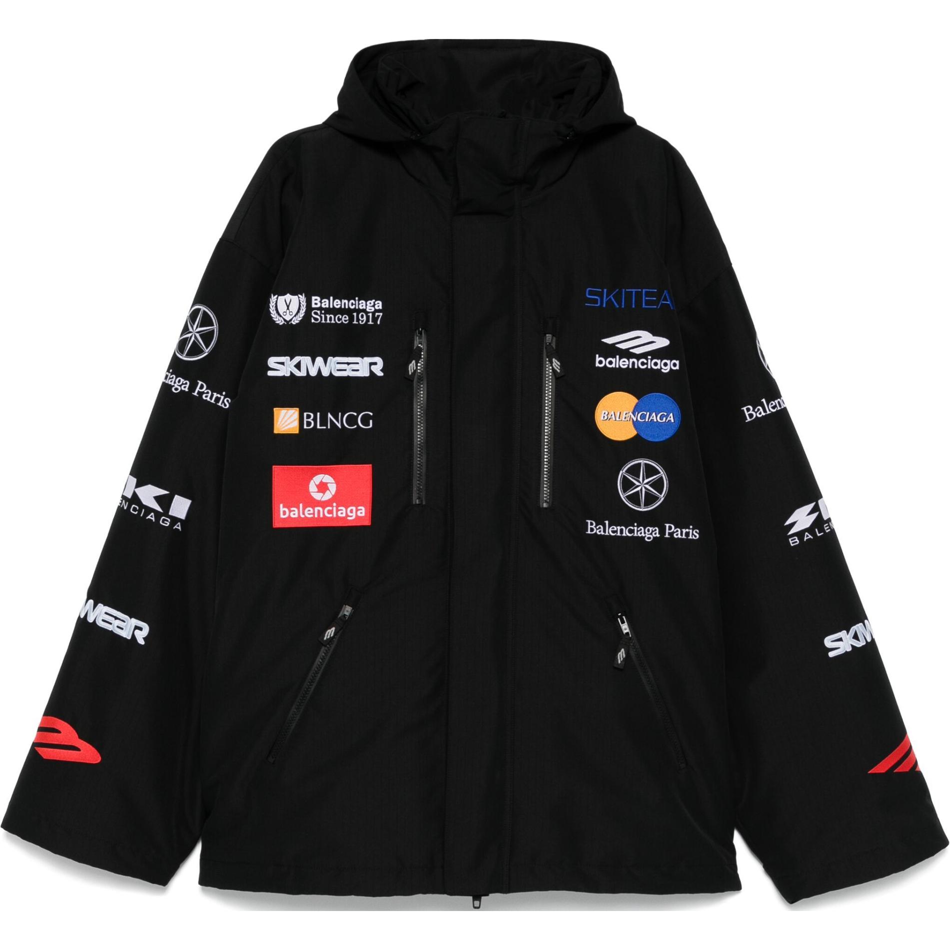 

Balenciaga Толстовка с логотипом вышитым на капюшоне, Black