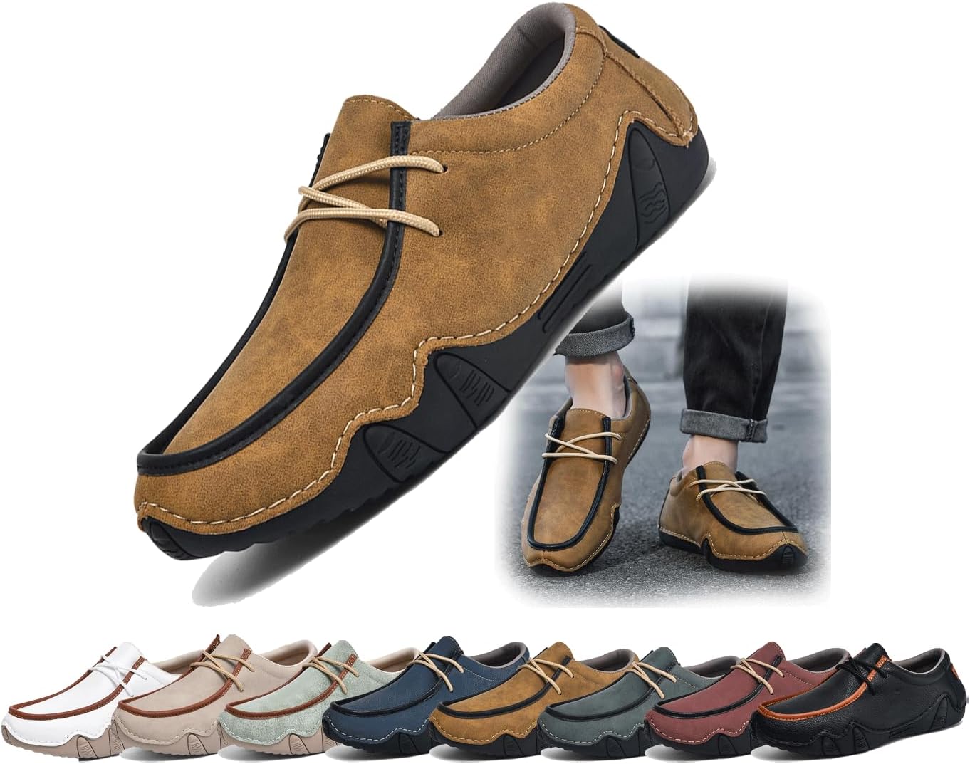 

Мужские кожаные лоферы без застежек Generic, H