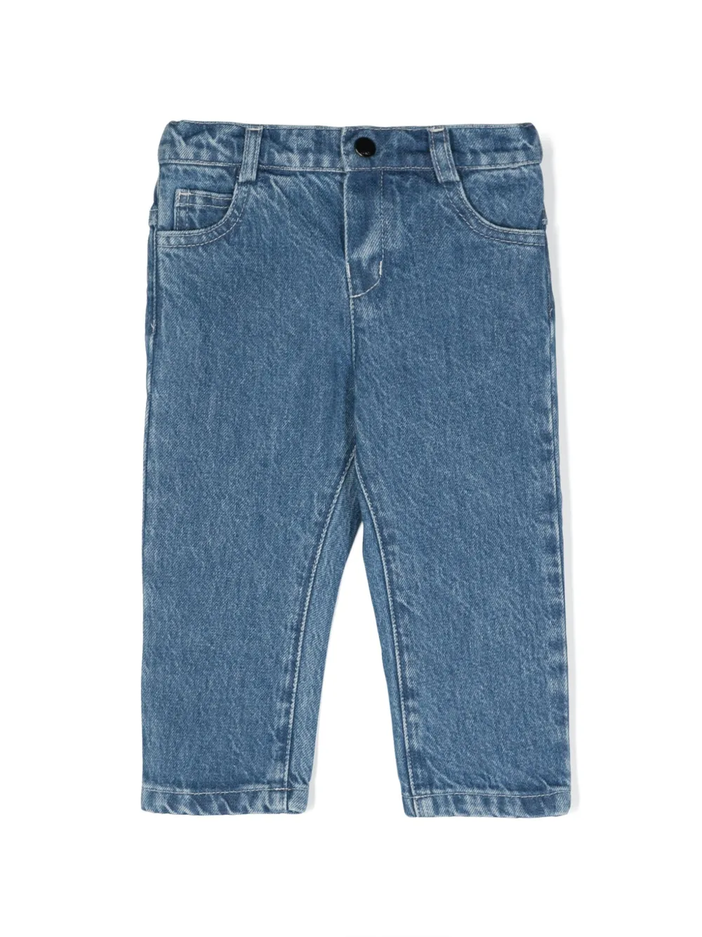 

Прямые джинсы с вышитым логотипом FENDI KIDS, синий