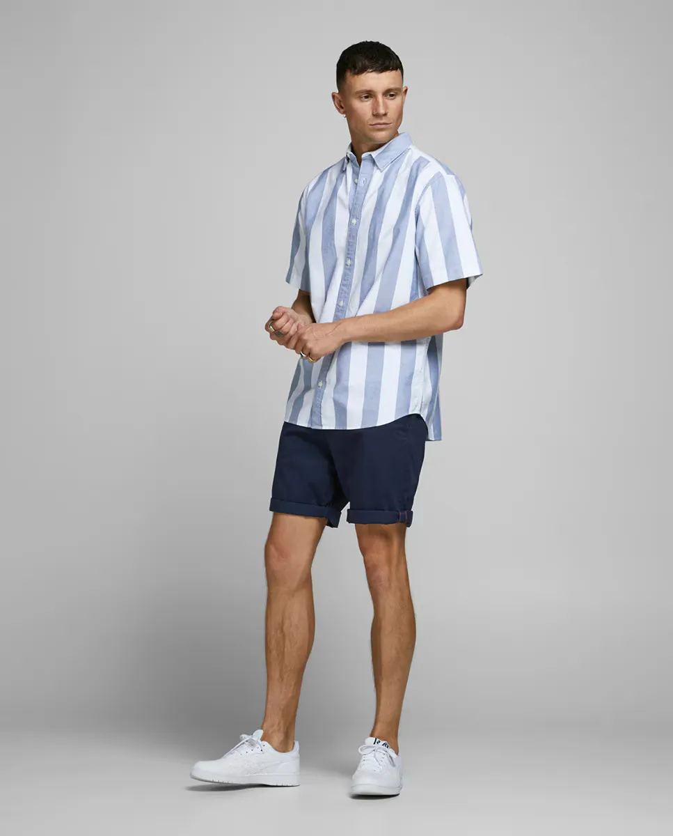 

Мужские шорты-чиносы из хлопка темно-синего цвета BCI Jack & Jones, темно-синий