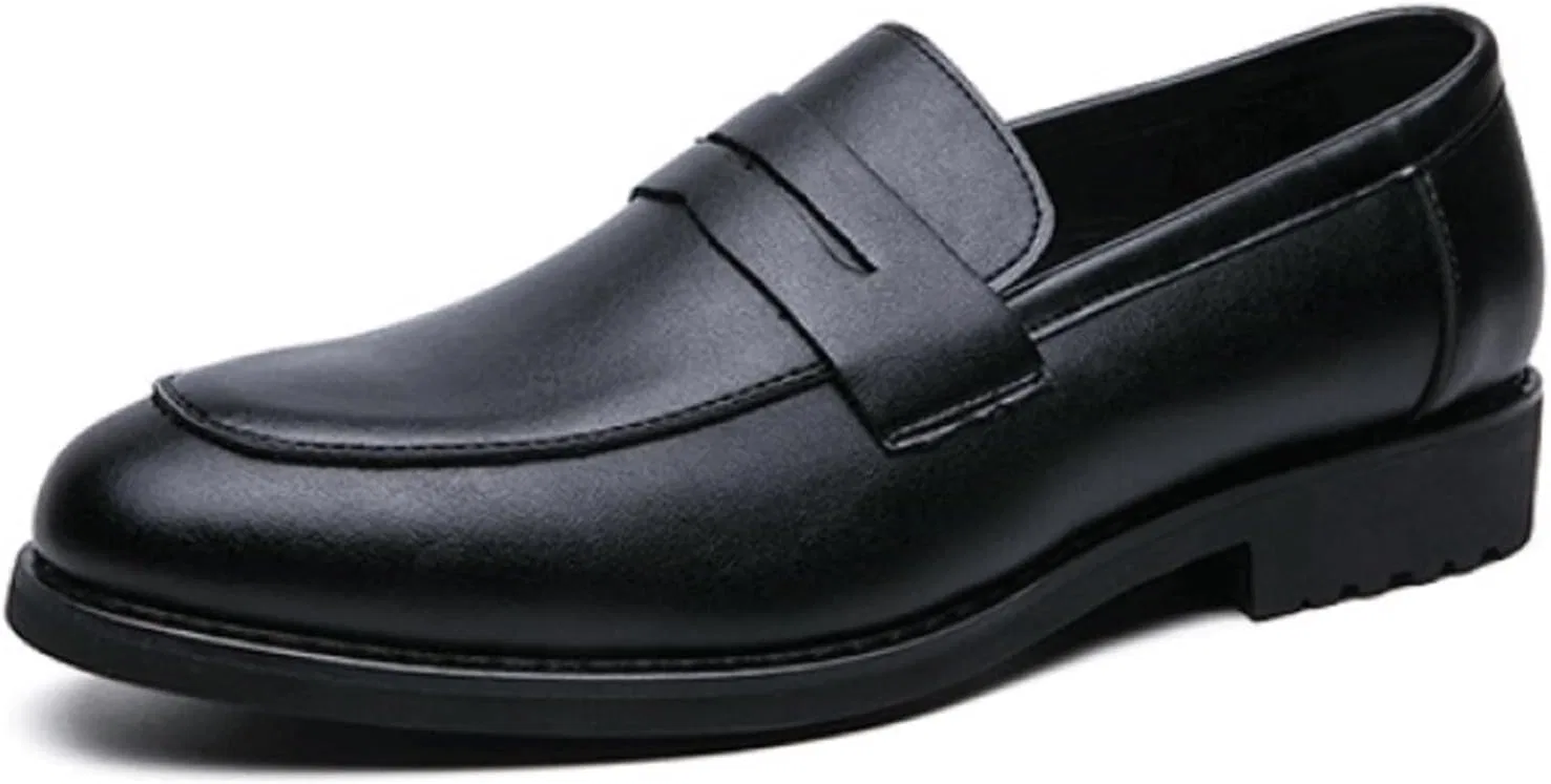 Лоферы Penny Loafers Classic Slip-On Dress Shoes Faux Leather, Black HHMYJUQA