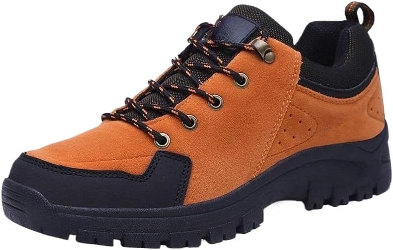 

Мужские походные кроссовки, треккинговые низкие водонепроницаемые кожаные кроссовки для прогулок на открытом воздухе Hhhchpm, оранжевый