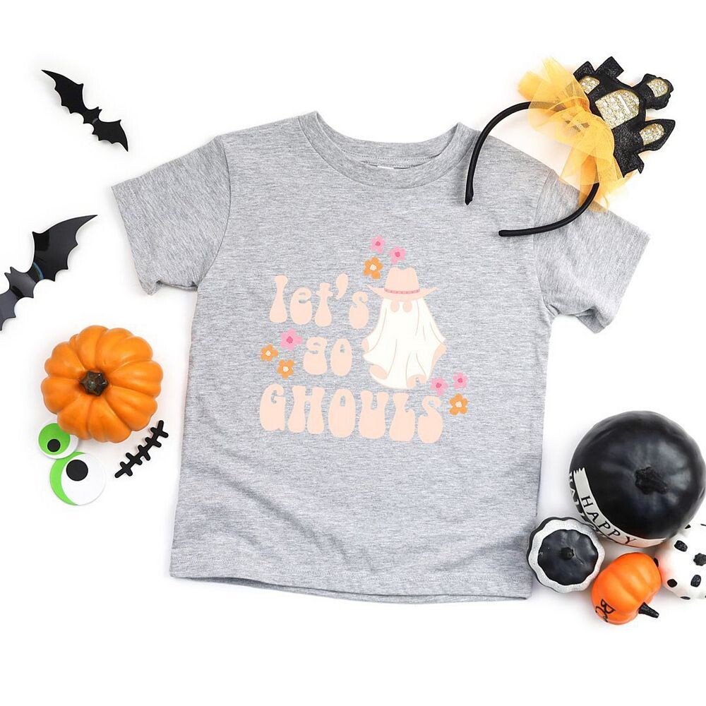 Футболка с короткими рукавами и рисунком Let's Go Ghouls Ghost для малышей The Juniper Shop, цвет Kelly — фото 2