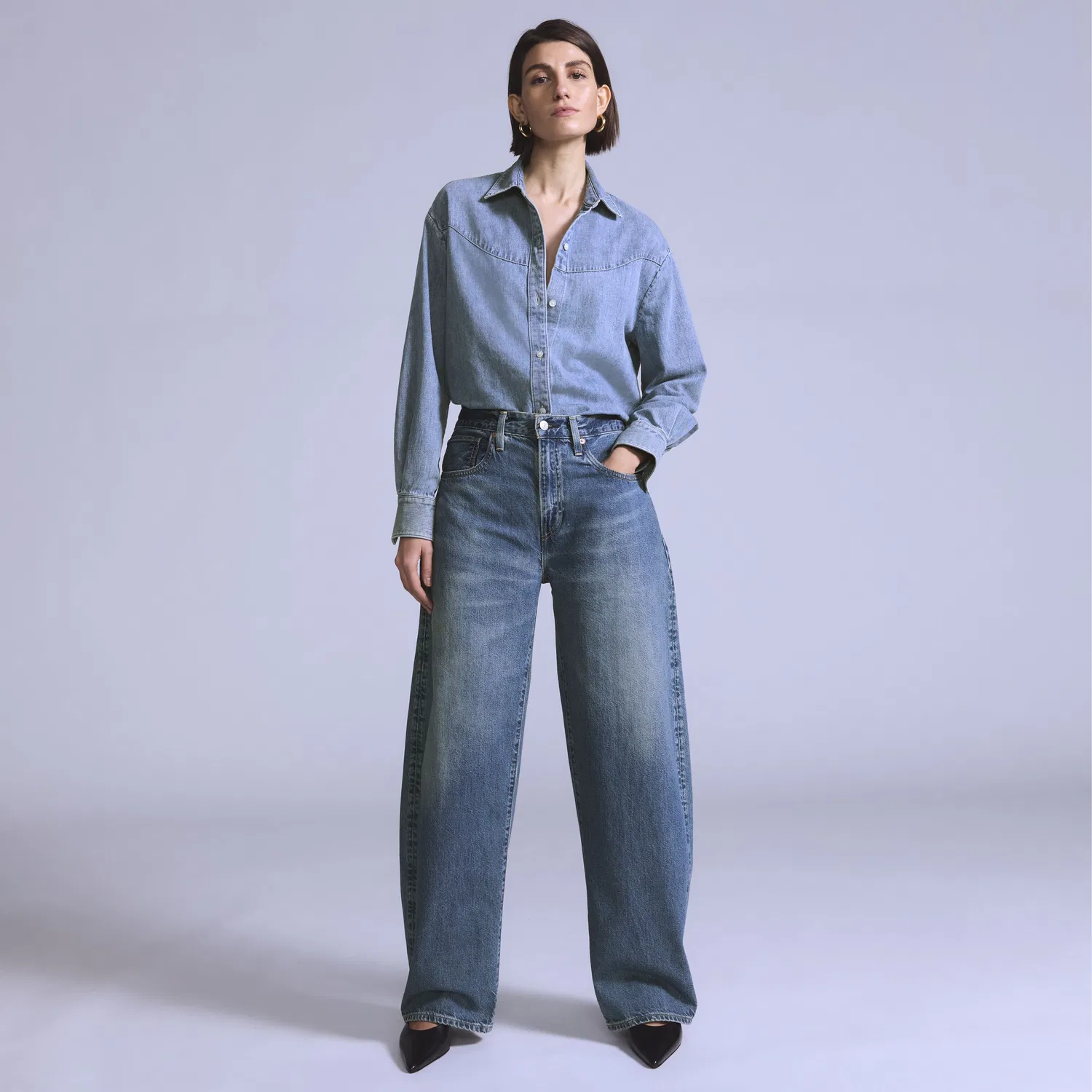 Женские джинсы Drop Barrel Levi's, Medium Wash