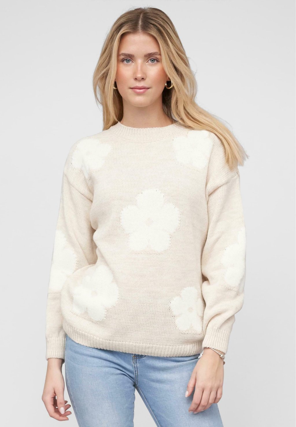 

Джемпер CREWNECK WITH FLOWERS Cloud 5ive, бежевый