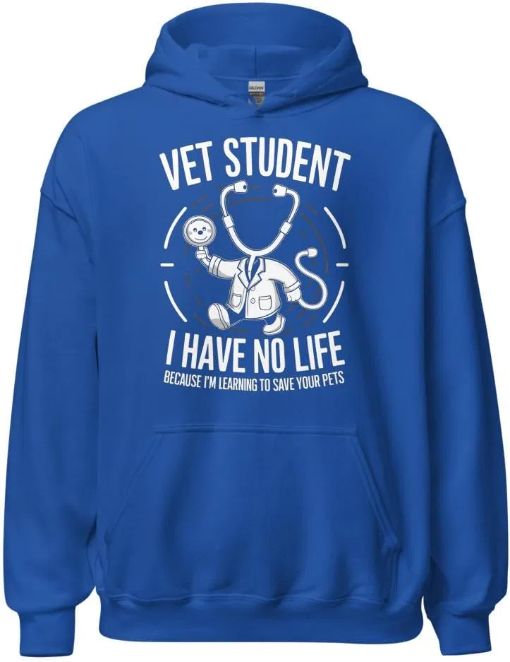 Толстовка с капюшоном Veterinarian Unisex, Vet Student I Have No Life Because I'm Learning To Save Your Pets Generic, Royal