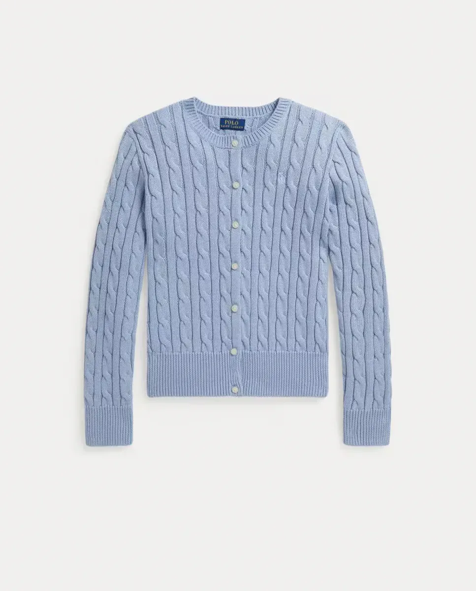 Детский кардиган с узором «косы» с металлическим блеском Polo Ralph Lauren, индиго