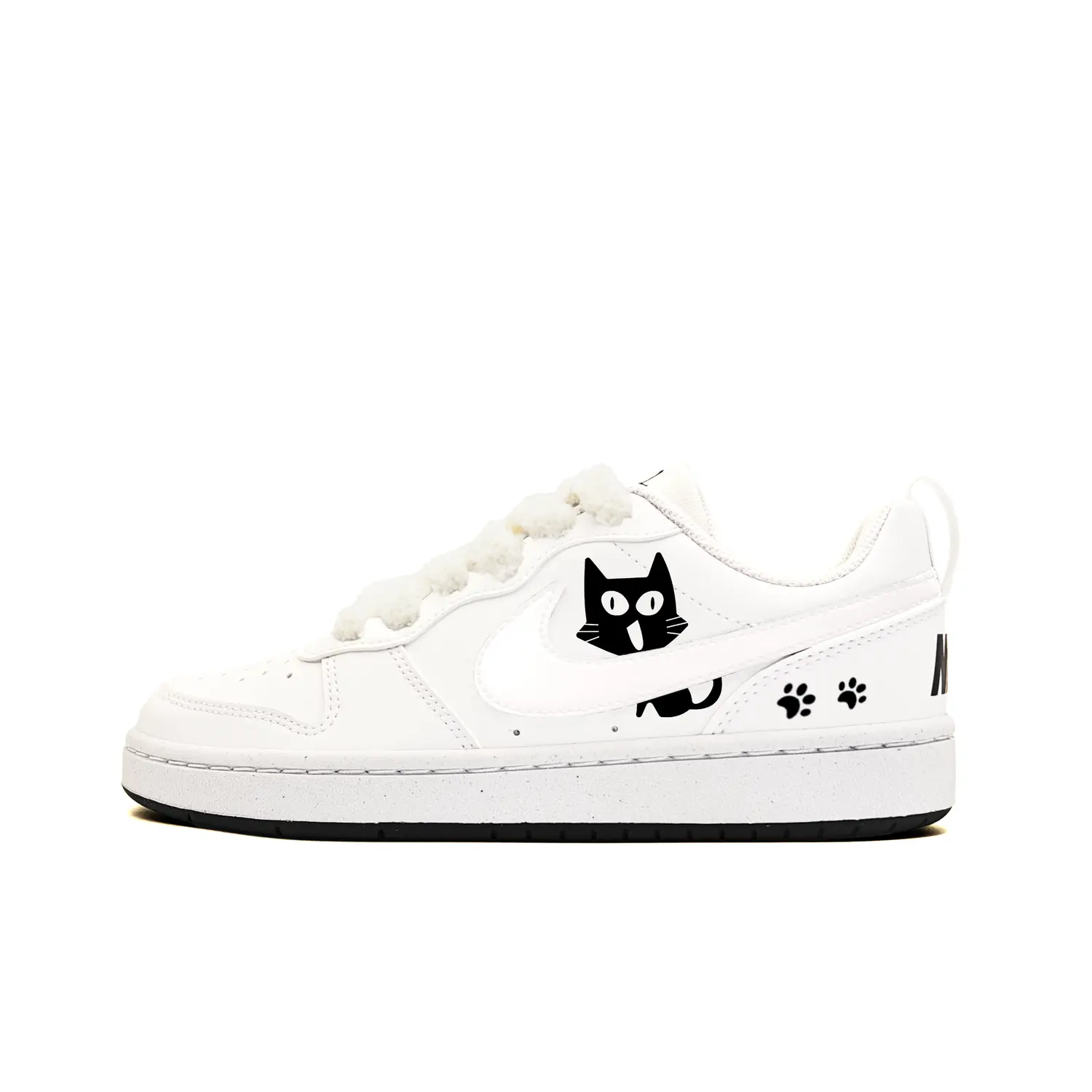 

Nike Court Borough Black Cat Shiro низкие скейтбордские кроссовки White детские