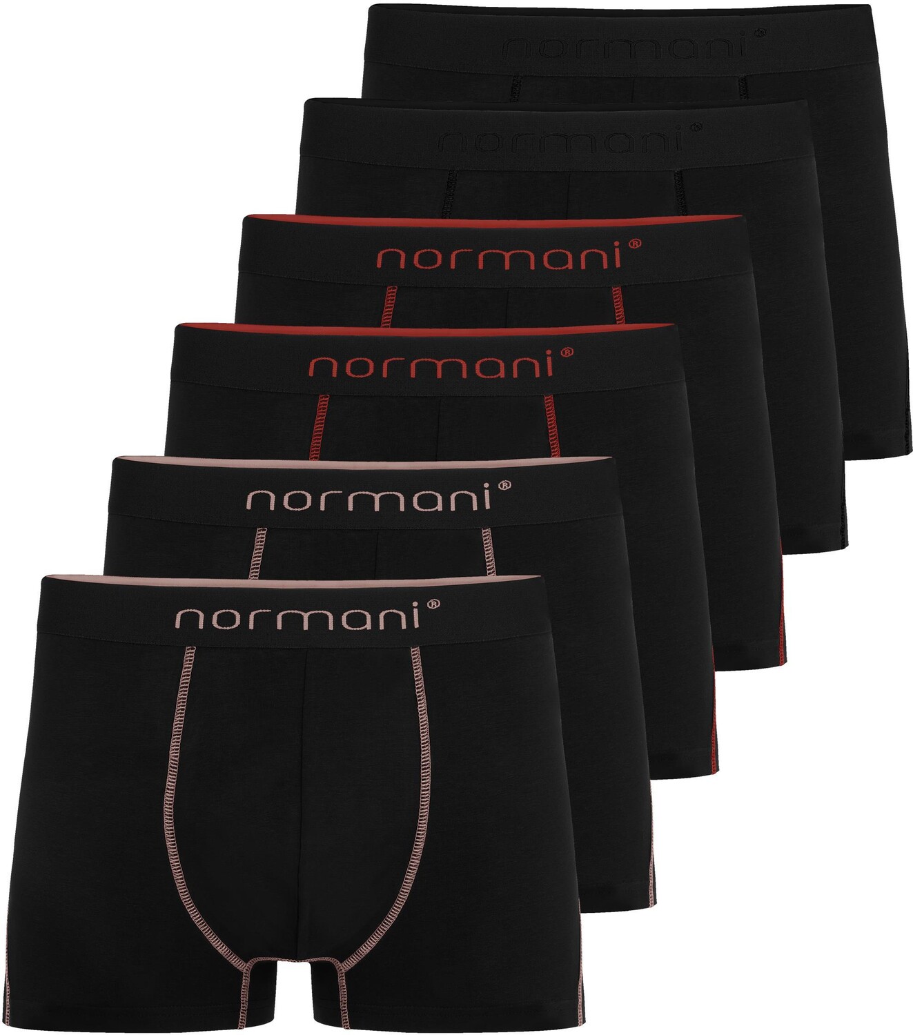 

Боксеры normani 6x Herren Baumwoll-Boxershorts, цвет Schwarz/Rot/Lachs