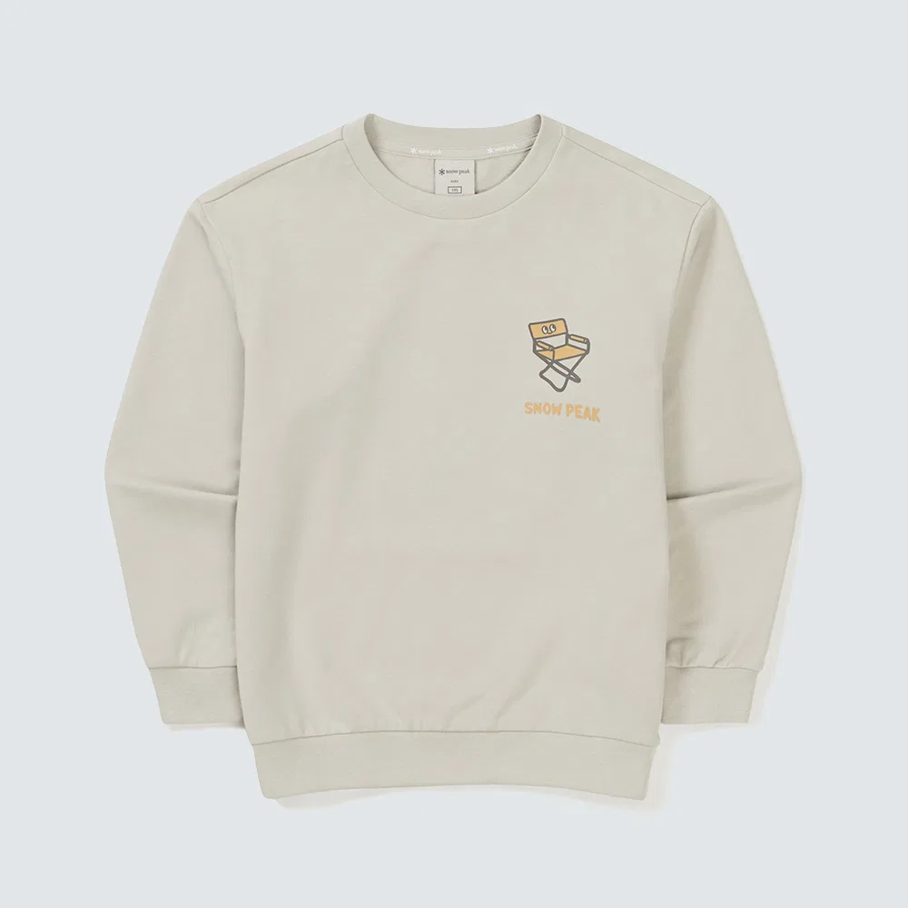 Детский свитшот Kids Camping, светло-бежевый, от Snowpeak Apparel Kids — фото 2