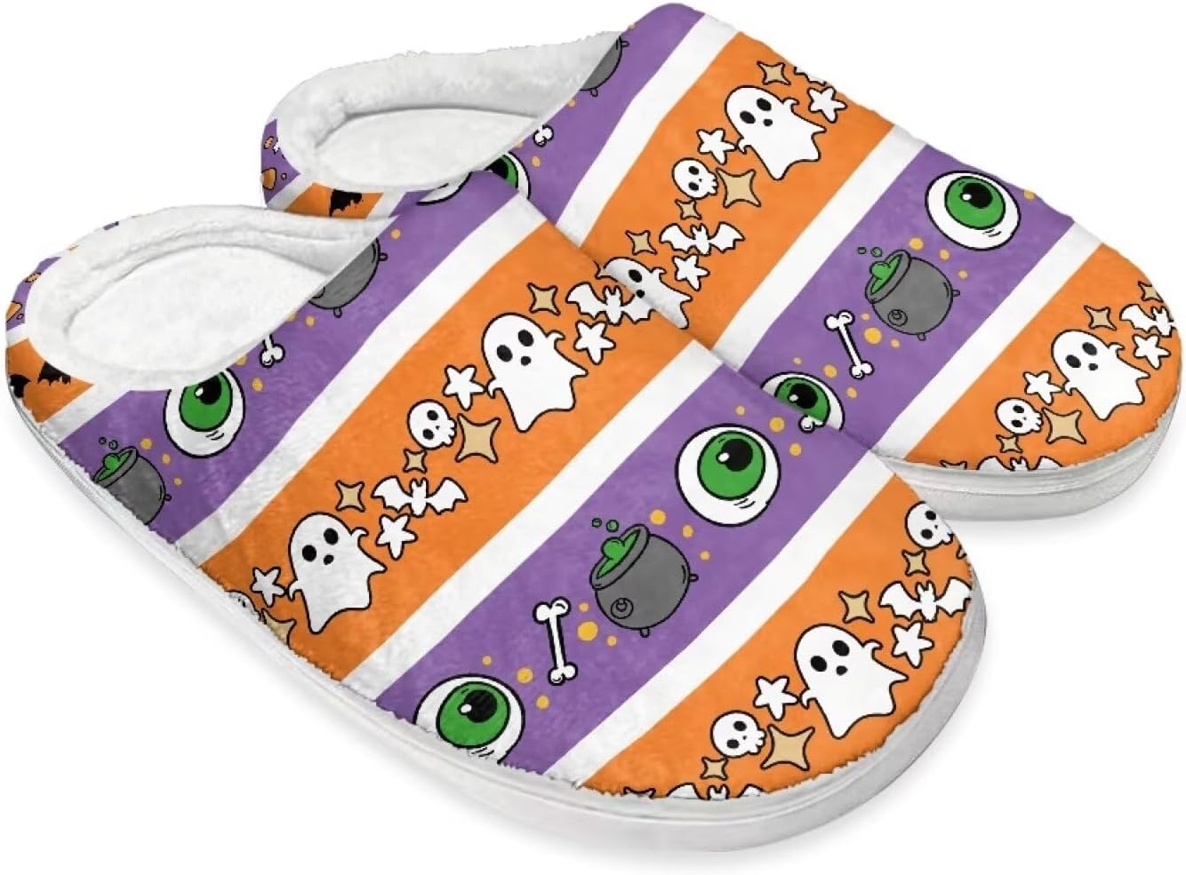 

Домашние тапочки на Хэллоуин из хлопка для женщин и мужчин, праздничные тапочки для дома, мягкие и теплые тапочки для спальни Buxolandt, Halloween Print