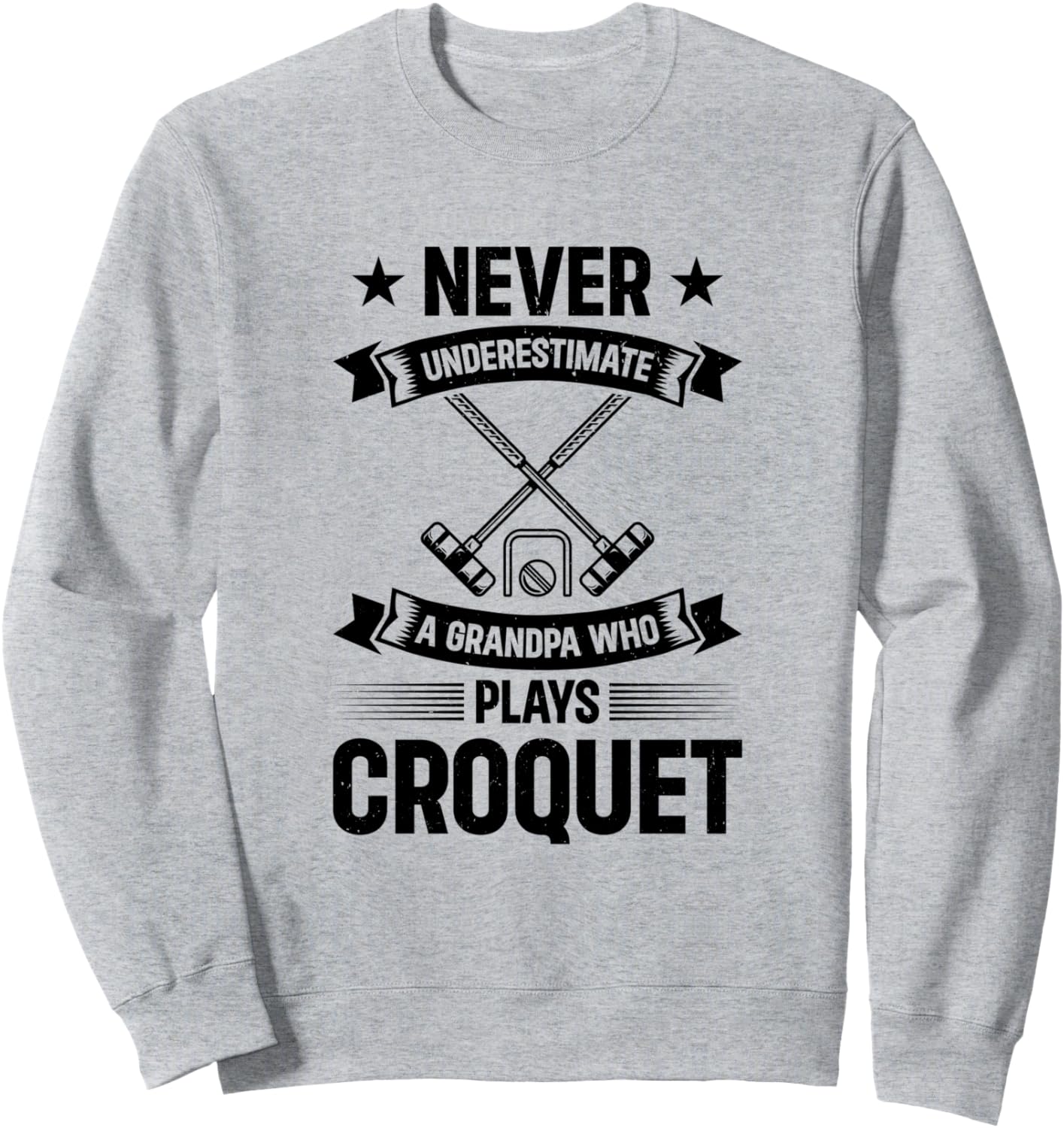 

Никогда не недооценивайте дедушку, который играет в крокет (толстовка) Playing Croquet Grandpa Croquet Player, серый